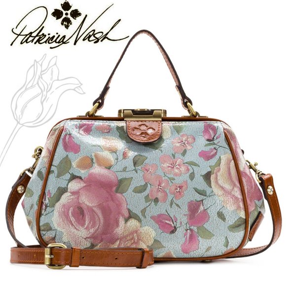 Patricia Nash Handbags - Patricia Nash Gracchi Crackled Rose Garden Satchel